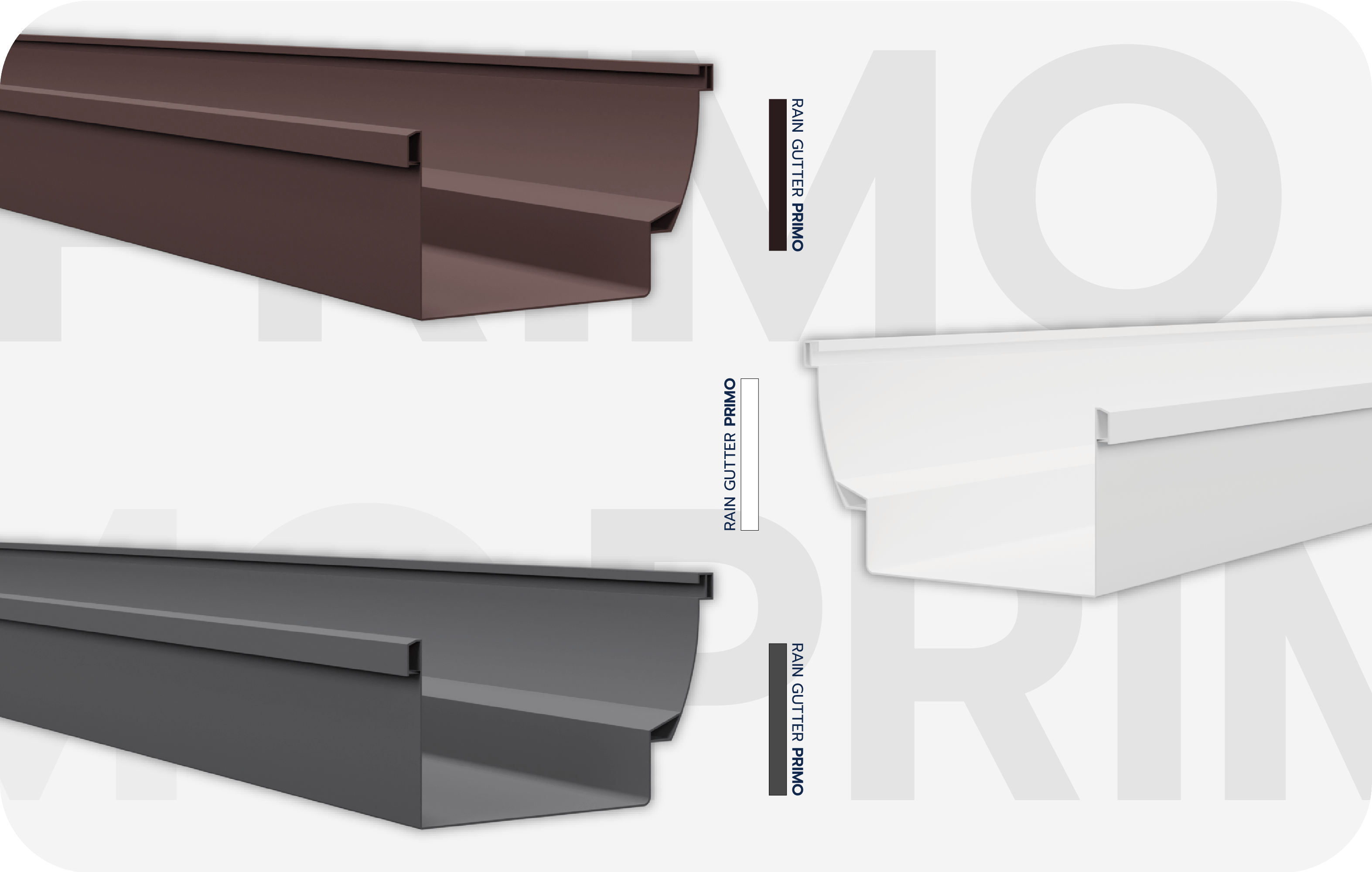 <p>รางน้ำฝนไวนิล VG รุ่น Primo ดีไซน์โมเดิร์น เรียบหรู สวยแนบเนียนด้วยระบบซ่อนตะขอ</p>